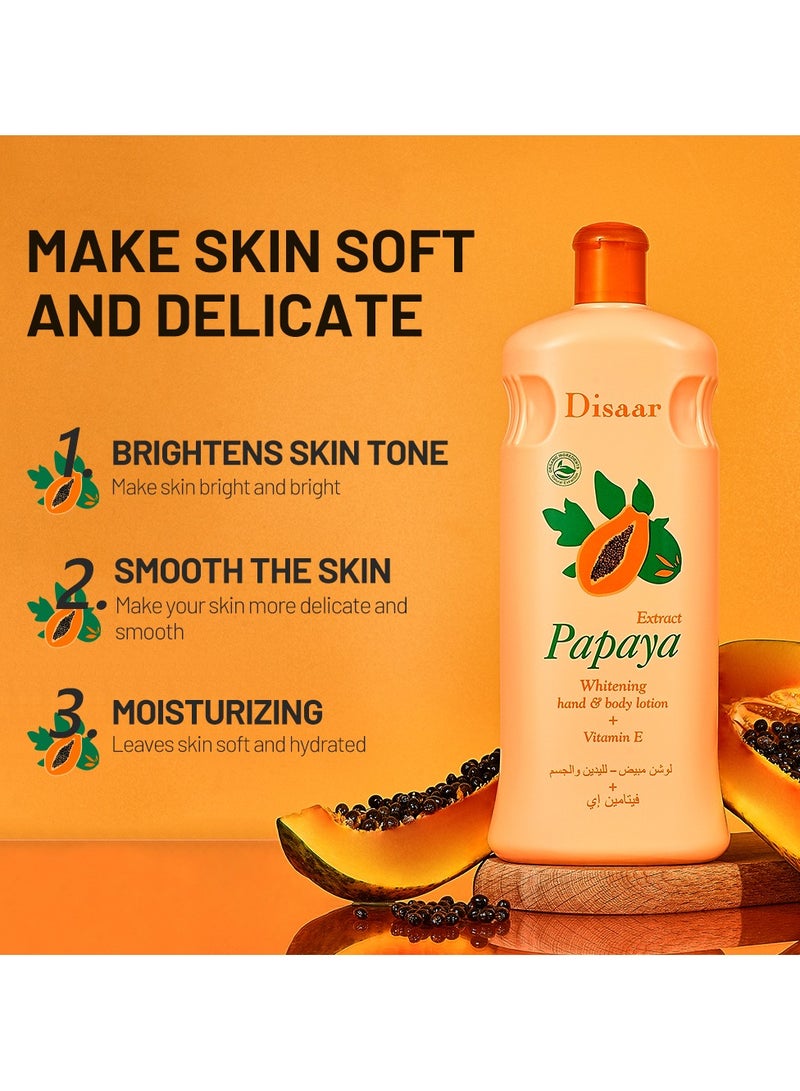 Disaar Papaya Body Whitening Lotion Cream with Vitamin E Moisturizing Brightening Hand Body Lotion - Image 2