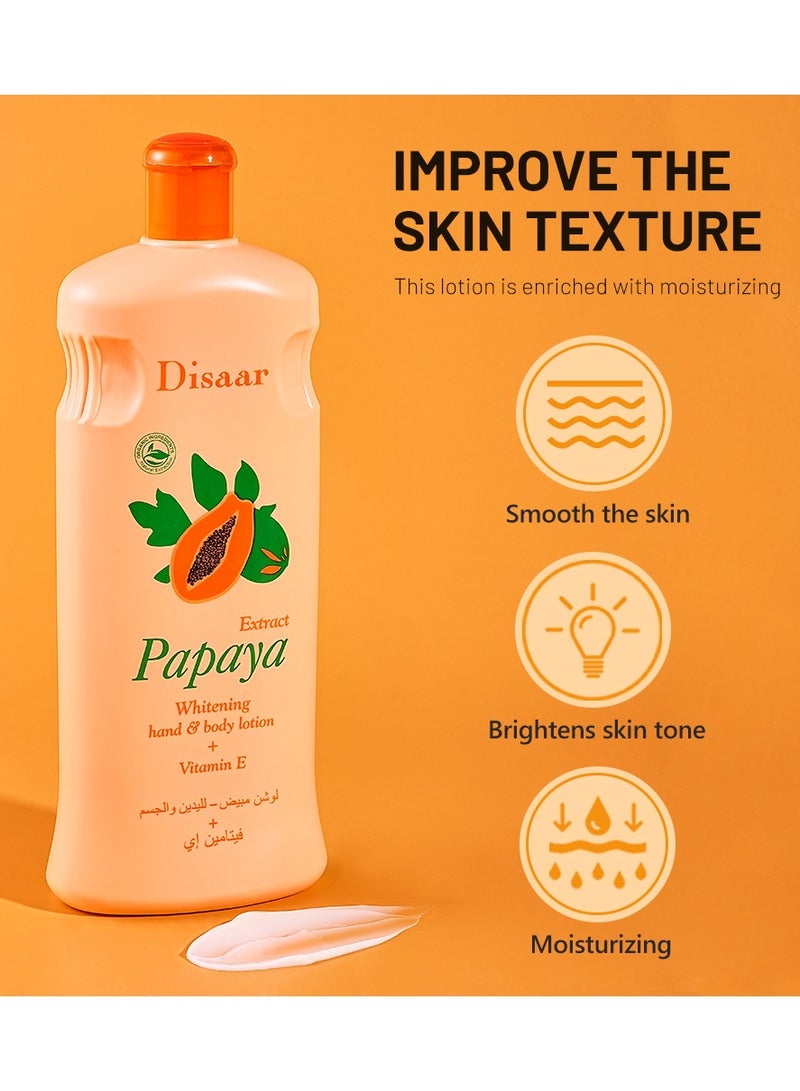 Disaar Papaya Body Whitening Lotion Cream with Vitamin E Moisturizing Brightening Hand Body Lotion - Image 3