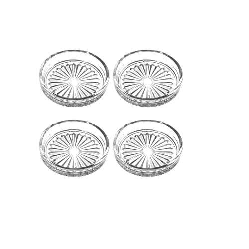 Incrizma Crystal Drink Coasters, Glass Round Cup Mat, Clear Decorative Wine Bottle Coasters Barware Set for Table Protection of Home Kitchen, Dining Room, Patio, Coffee Shop (Design1, 6) - Image 3