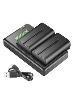 NEEWER NP-F550 Battery Charger Set Compatible with Sony NP-F970 F750 F770 F960 F550 F530 F330 F570 CCD-SC55 TR516 TR716 TR818 TR910 TR917, NEEWER Led Light/Monitor/Camera Slider (2 Pack, Black)