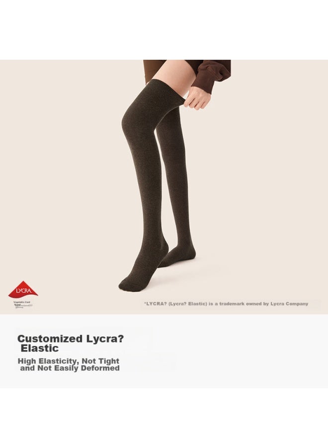 B&C.ROOM Mianzhuwu Anti-slip Slim Leg Thigh Socks Knee Protection High Tube Cotton Socks Winter New Over-knee Socks Women's Long Socks 2 Pairs - Image 3