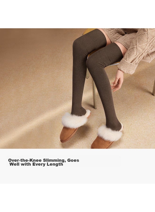 B&C.ROOM Mianzhuwu Anti-slip Slim Leg Thigh Socks Knee Protection High Tube Cotton Socks Winter New Over-knee Socks Women's Long Socks 2 Pairs - Image 4