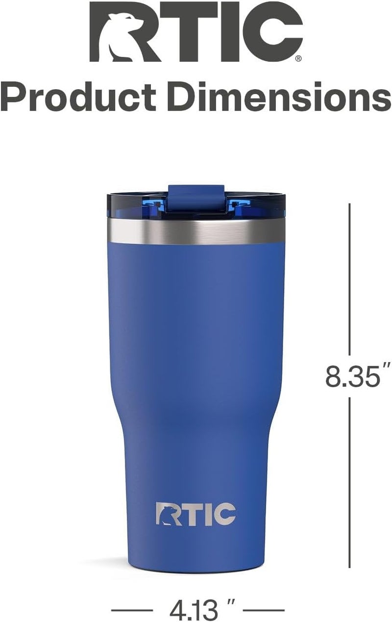 RTIC 30oz Essential Tumbler with Lid, Ceramic Lined, Insulated, Stainless Steel, Metal, Double Wall Vacuum-Insulation, Travel Cup for Iced Coffee, Tea, Hot and Cold Drink, Cobalt - Image 3