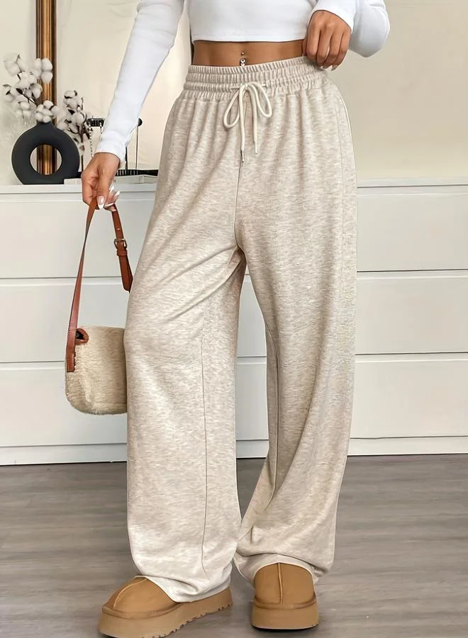 تايك تو Plus Size Melange Pants with Drawstring