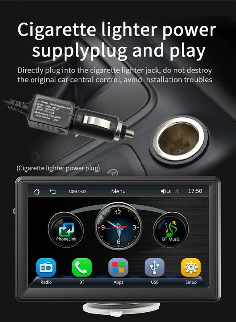 EzzySo Wireless CarPlay with 7 Inch Screen, Supports Apple CarPlay and Android Auto, Touch Screen Car MP5 Player Car Audio - WiFi, Bluetooth, FM, Car Portable Console Adapter, Link FM Transmitter AUX Output USB TF - Image 5