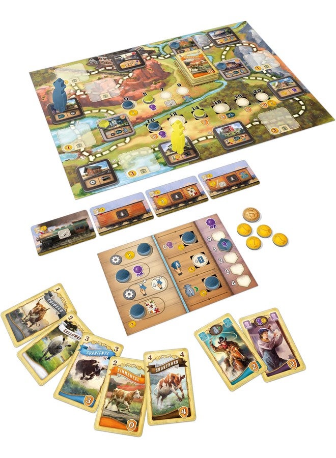 Lookout Great Western Trail El Paso Board Game - Fast-Paced Cattle Trade Strategy Game, Compact, Travel-Friendly for Kids & Adults, Ages 12+, 1-4 Players, 60-90 Min Playtime Made by Lookout Games - Image 2