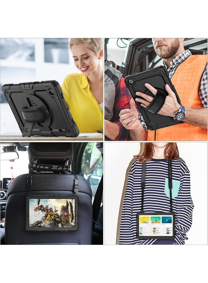 MUNTAQI Shockproof Case for Samsung Galaxy S7 FE/S7+/S8+ - Military Grade Protective Cover with S Pen Holder, 360° Rotating Kickstand, Hand Strap & Shoulder Strap – Rugged Heavy Duty Case for Kids & Adults - Image 2