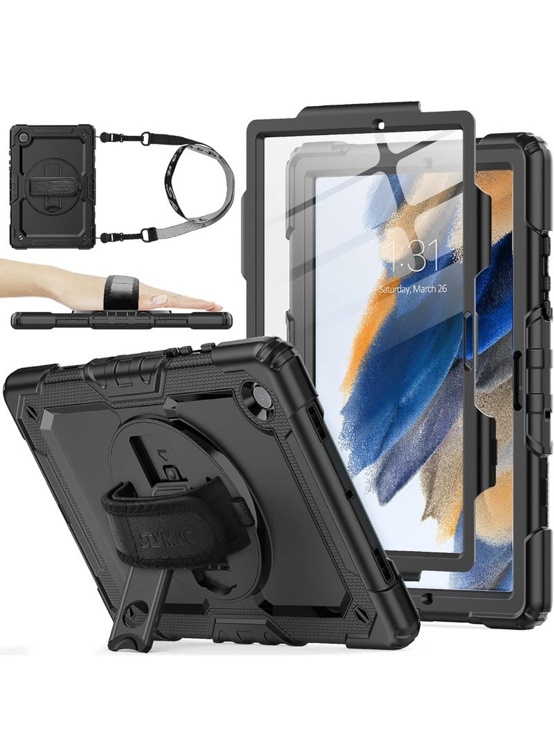 MUNTAQI Shockproof Case for Samsung Galaxy S7 FE/S7+/S8+ - Military Grade Protective Cover with S Pen Holder, 360° Rotating Kickstand, Hand Strap & Shoulder Strap – Rugged Heavy Duty Case for Kids & Adults - Image 1