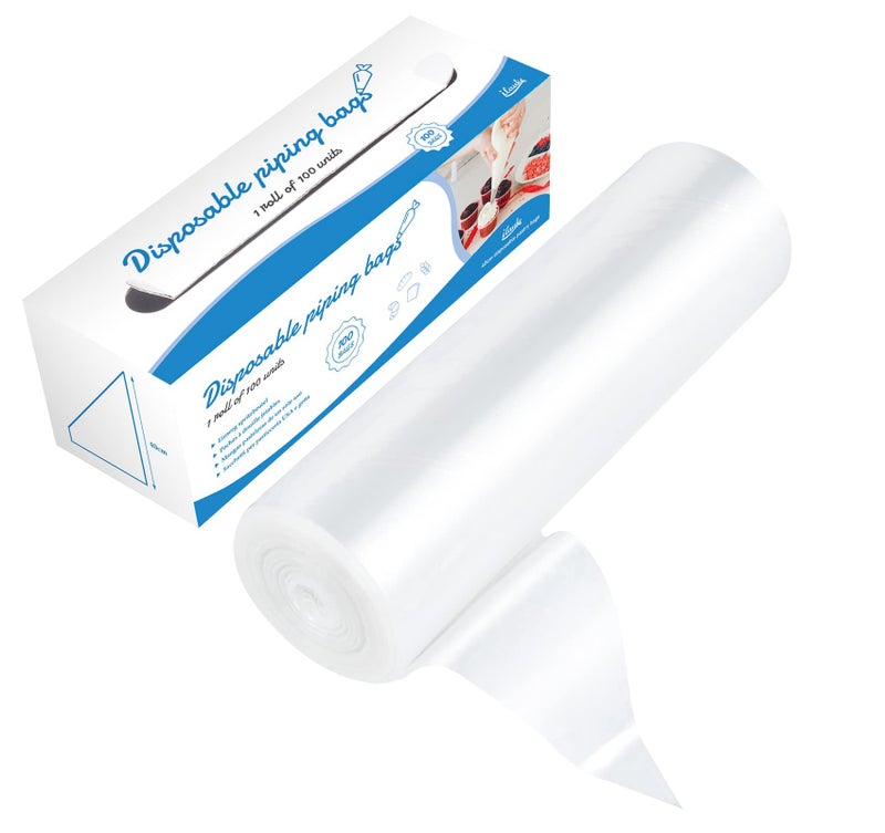 Disposable Piping Bags Pack of 100pcs Transparent Large Plastic Pastry Bags 16 inch Thickened Reusable Icing Piping Cream Pastry Bags for Cake Dessert Cookies Decoration40  23cm