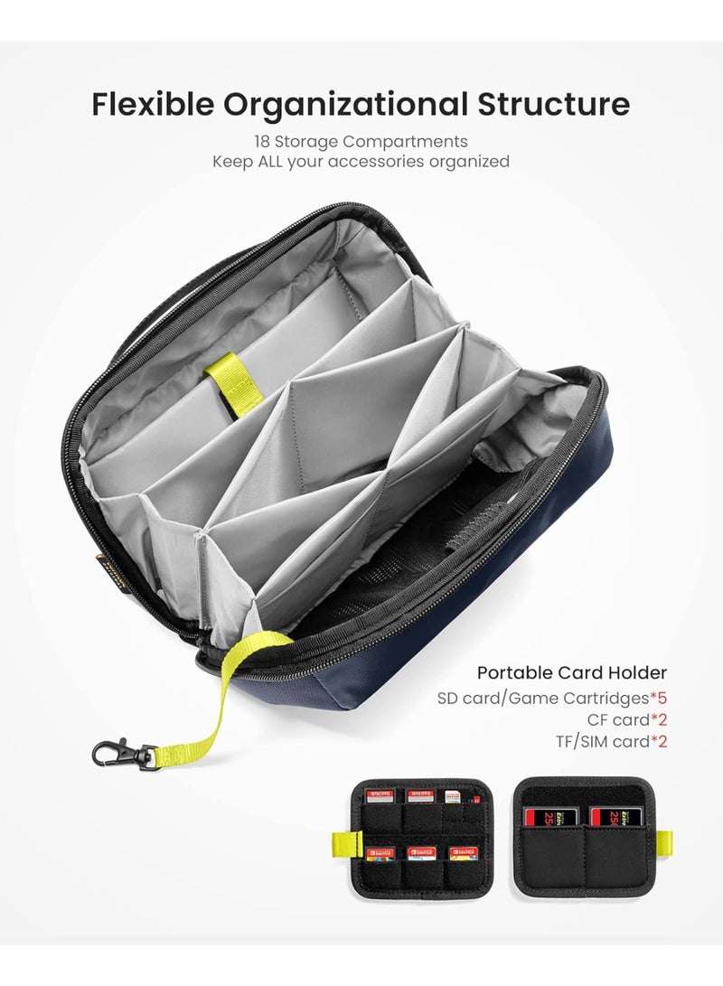 Tomtoc Navigator-T13 2.4L Electronic Organizer Accessory Pouch for MacBook Charger, Cables, Power Bank, Hard Drive, Cords, Water-resistant Storage Bag with Removable Card Slots for USB Adapter, Memory Card - Image 4