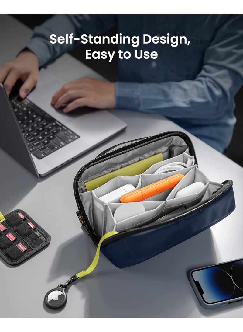Tomtoc Navigator-T13 2.4L Electronic Organizer Accessory Pouch for MacBook Charger, Cables, Power Bank, Hard Drive, Cords, Water-resistant Storage Bag with Removable Card Slots for USB Adapter, Memory Card - Image 3
