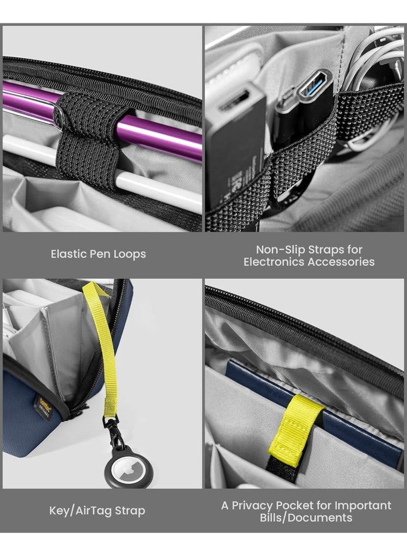 Tomtoc Navigator-T13 2.4L Electronic Organizer Accessory Pouch for MacBook Charger, Cables, Power Bank, Hard Drive, Cords, Water-resistant Storage Bag with Removable Card Slots for USB Adapter, Memory Card - Image 5