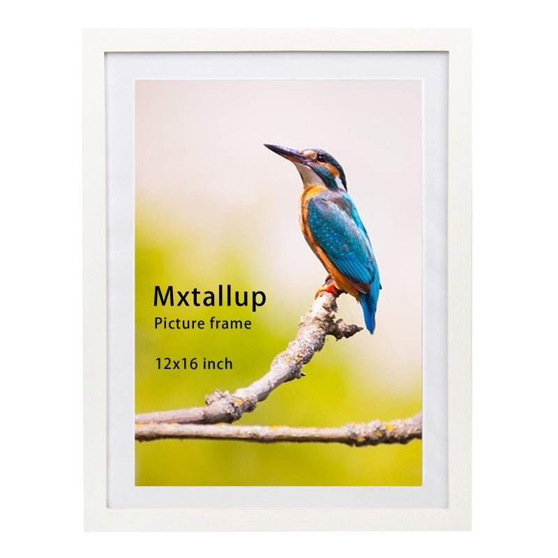 Mxtallup 12x16 Diamond Painting Frames WoodDisplay Pictures 10x14 Inch25X35 cm with Mat or 12x16 Inch 30X40 cm Without Mat Diamond Art Picture Frame 30x40 Photo Frame Natural Solid Wood White