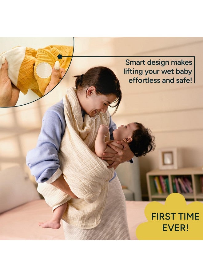 NINTARABABY Nintara Baby Hooded Towel - 100% Organic Premium Muslin Cotton, 30" x 30", Ultra-Absorbent, Soft, Breathable, Hypoallergenic, Multipurpose, Gifts for Babies & Infants - Image 3