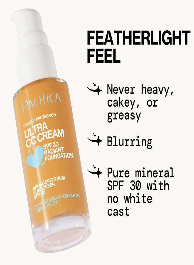 Pacifica كريم أساس راديانت CC من باكفيكا - دافئ/متوسط - كريم تصحيح لون بتركيبة متوسطة التغطية، لمسة رطبة، واقي شمس معدني SPF 17، 1 أونصة - Image 3