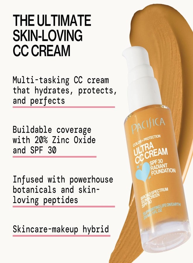 Pacifica كريم أساس راديانت CC من باكفيكا - دافئ/متوسط - كريم تصحيح لون بتركيبة متوسطة التغطية، لمسة رطبة، واقي شمس معدني SPF 17، 1 أونصة - Image 5
