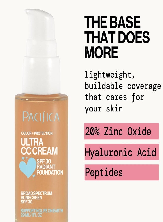 Pacifica كريم أساس راديانت CC من باكفيكا - دافئ/متوسط - كريم تصحيح لون بتركيبة متوسطة التغطية، لمسة رطبة، واقي شمس معدني SPF 17، 1 أونصة - Image 2