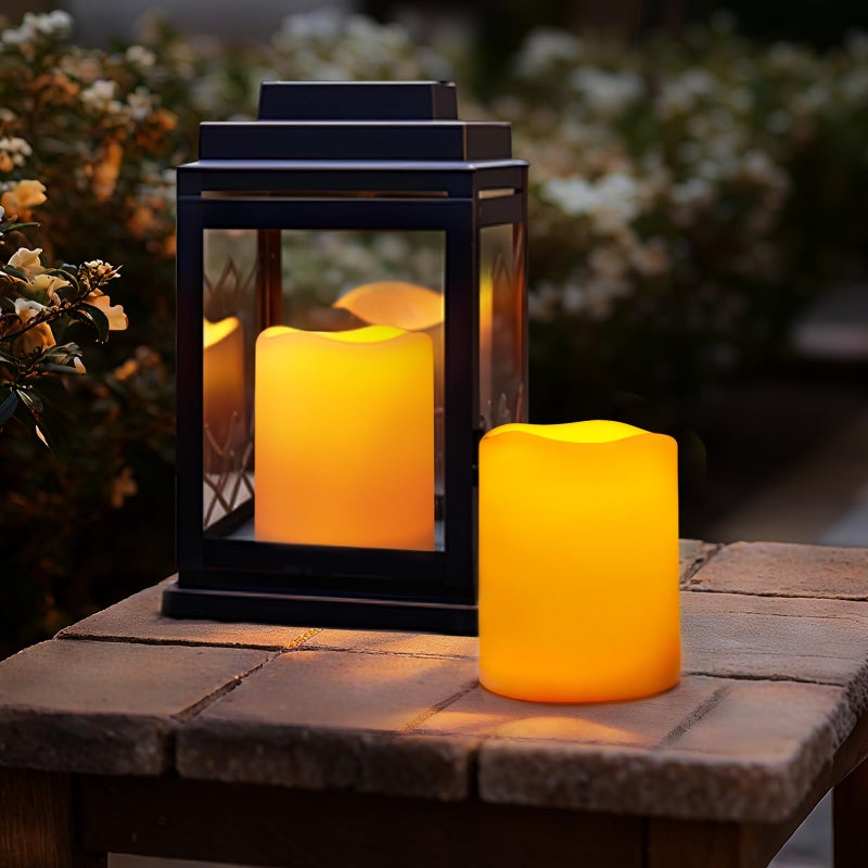 Homemory Solar Candles Outdoor Waterproof, Rechargeable Candles, Solar Powered Flameless Candles for Outdoor, Lanterns, Sensor Only, Dusk to Dawn, 3"x4", Set of 2 - Image 5