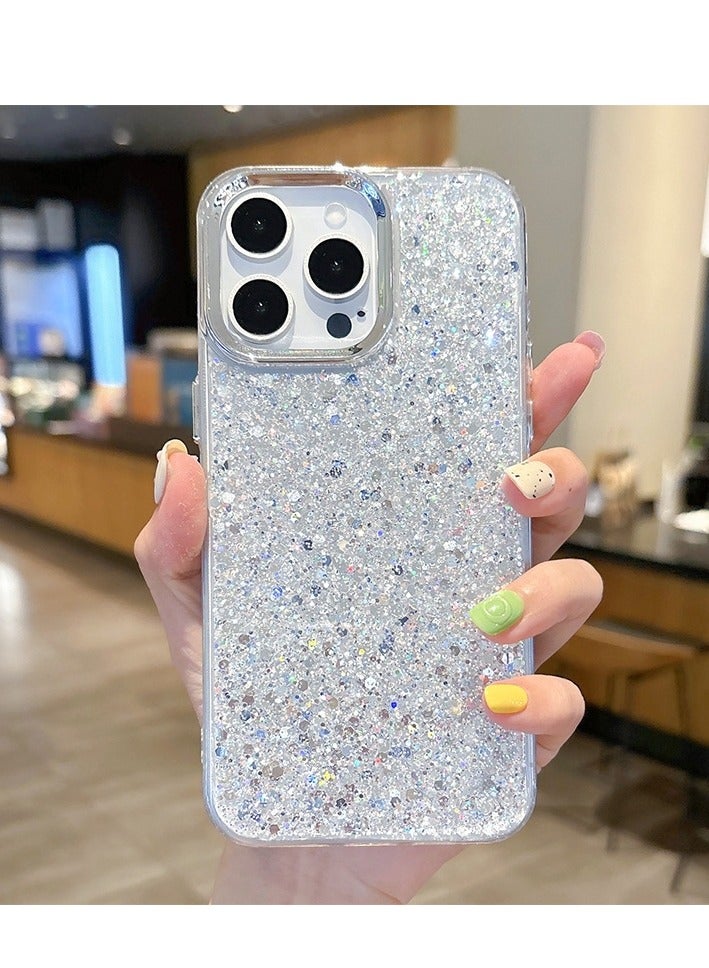 Glitter Resin Clear Case for iPhone 16 Pro Max – Shiny, Stylish, Shockproof, Transparent Design - Image 1