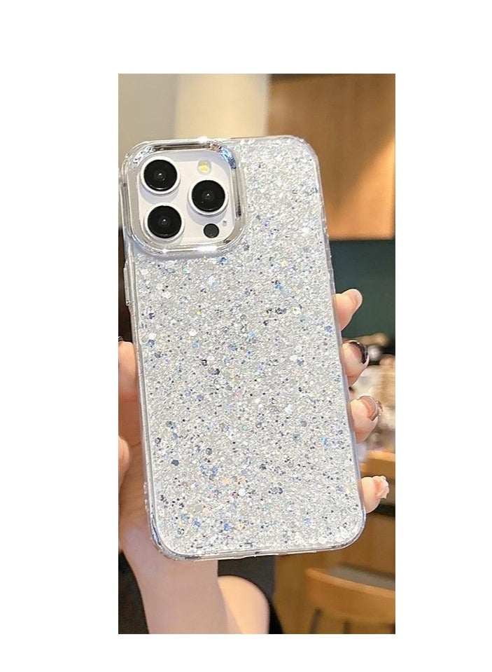 Glitter Resin Clear Case for iPhone 16 Pro Max – Shiny, Stylish, Shockproof, Transparent Design - Image 2