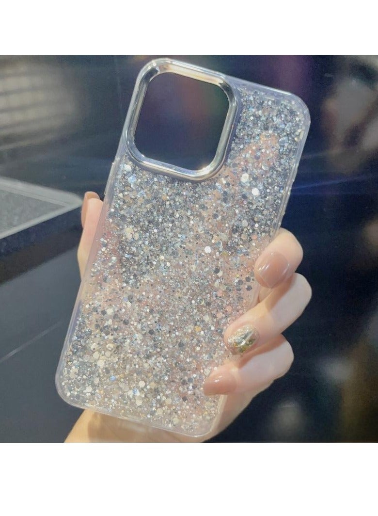 Glitter Resin Clear Case for iPhone 16 Pro Max – Shiny, Stylish, Shockproof, Transparent Design - Image 3