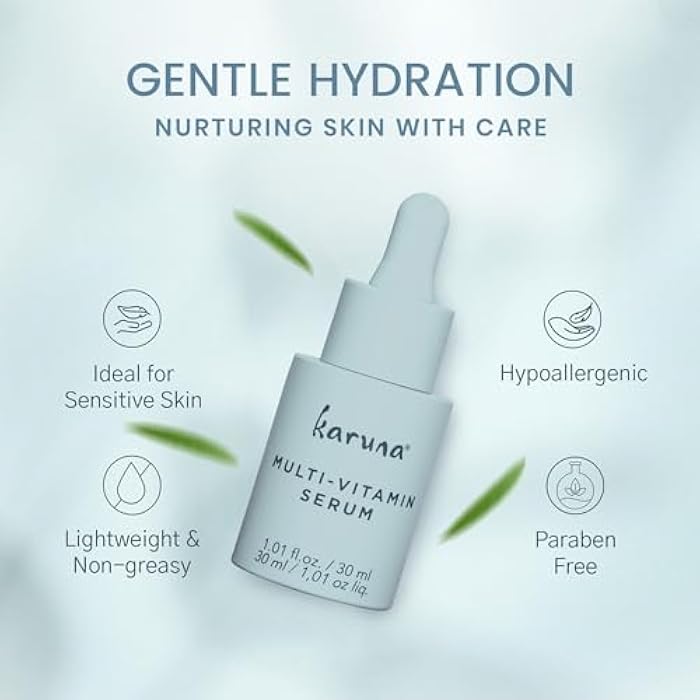 Karuna Skin - MULTI-VITAMIN Day & Night Serum with Vitamins A, B3, B5, B6, C & E, Niacinamide Serum for Face, Antioxidant Serum for Face, 30 ml - Image 4