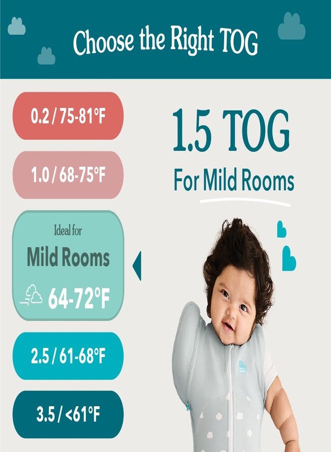 لاف تو دريم حقيبة نوم Love to Dream Swaddle Up™ الانتقالية، مقاس 1.5T، مصنوعة من قطن فليس مطاطي، مناسبة للأطفال من 19 إلى 24 رطلاً، المرحلة 2، مناسبة لجميع الفصول، ناعمة ومريحة، مثالية لروتين نوم الطفل، لون أغصان الزيتون - Image 4