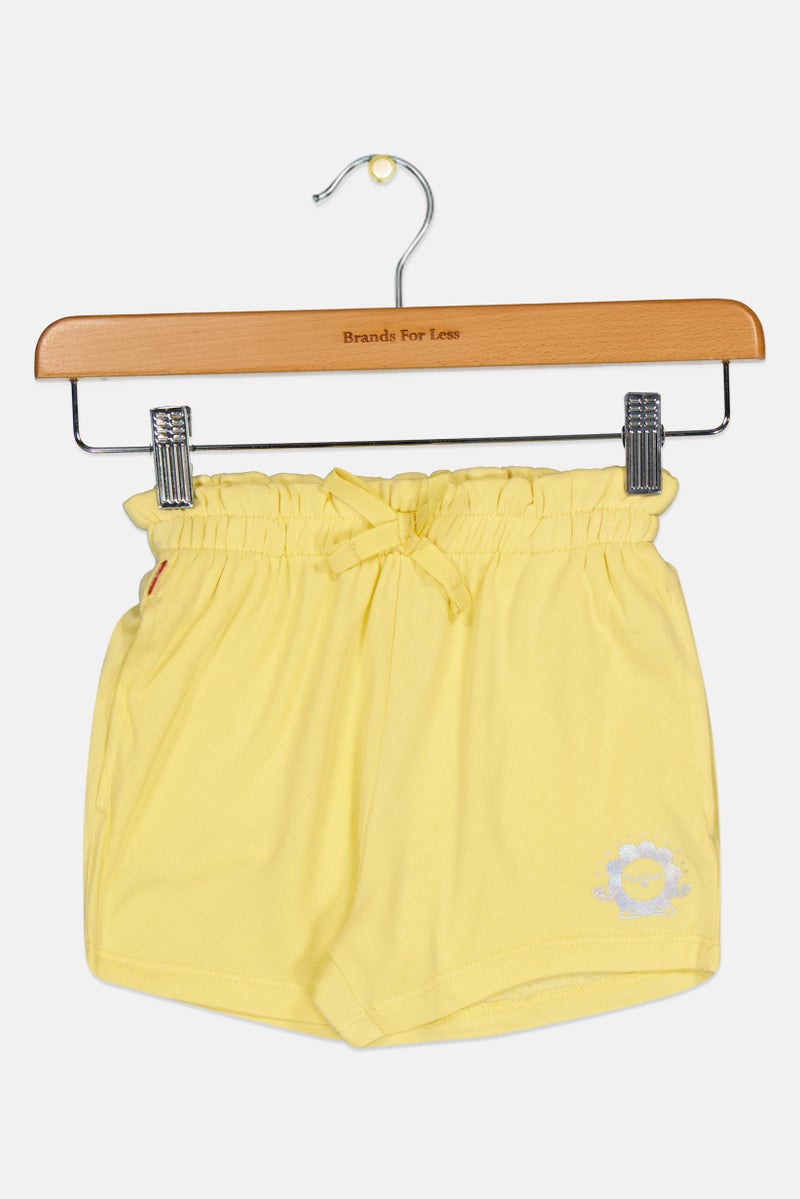 Levi's Kids Girl Graphic Print Shorts, Yellow - Image 1