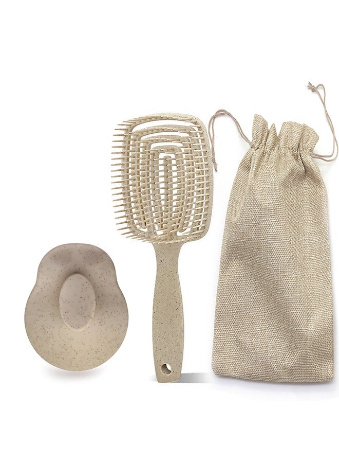 Loquat Hair Massager Scalp for Hair Growth,Detangling Brush, Dry and Wet Vented Detangler Hair Brush for Women and Men, Professional Paddle Curved Styling Hairbrush - Image 2