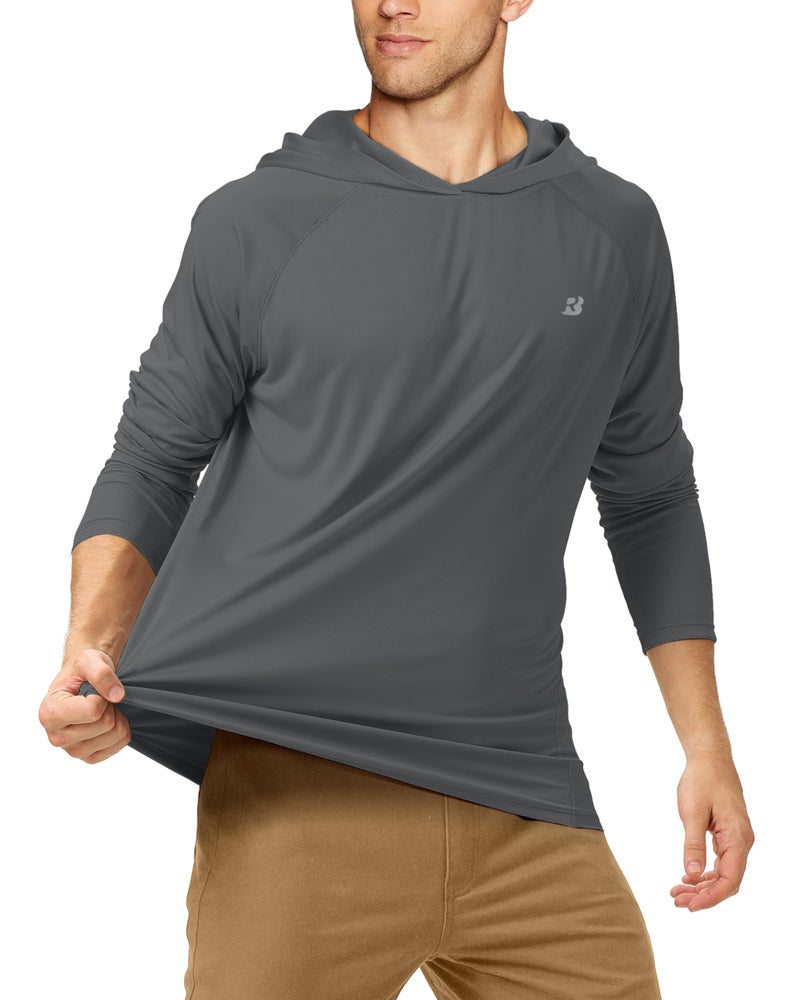Roadbox Men's UPF 50+ Sun Protection Long Sleeve Hoodie Shirt Outdoor UV Fishing Shirts for Workout, Running, Fishing, Hiking - Image 2