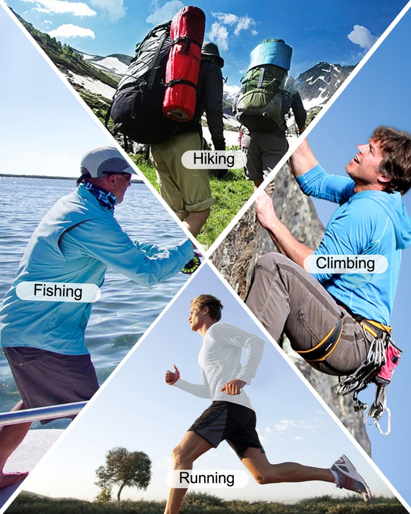 Roadbox Men's UPF 50+ Sun Protection Long Sleeve Hoodie Shirt Outdoor UV Fishing Shirts for Workout, Running, Fishing, Hiking - Image 4