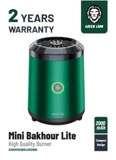 GREEN LION Smart Bakhour 2 Incense Burner / High Battery Capacity / Turbo Fan / Incense Box / Safe Lock / Auto Off / Compact and Portable / Type-C Charge - Green  - Image 1