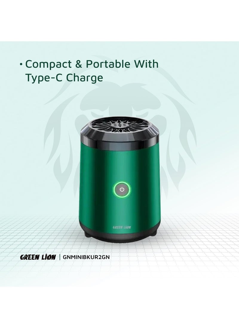 GREEN LION - Smart Bakhour 2 Incense Burner / High Battery Capacity / Turbo Fan / Incense Box / Safe Lock / Auto Off / Compact and Portable / Type-C Charge - Green - Image 1