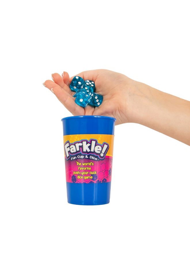 Continuum Games Farkle Fun Cup and Dice The Worlds Favorite Classic Push Your Luck Dice Game Includes Rolling Dice Cup, 6 Dice, and Scorepad Ages 6 and up - Image 3
