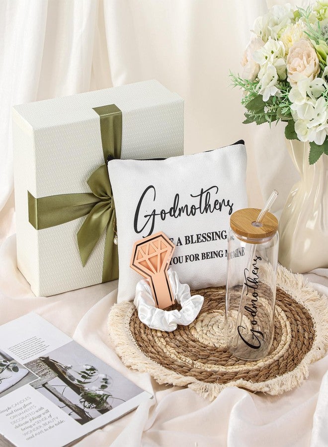 سكايليتي مجموعة هدايا سكايليتي لطلب الزواج من عرابة، تتضمن كوب قهوة سعة 16 أونصة، حقيبة مستحضرات تجميل للعرابة، ربطات شعر بيضاء، علبة هدايا، هدايا عيد الأم للعرابة، هدية مميزة لحفلات الزفاف والمناسبات الأخرى - Image 5