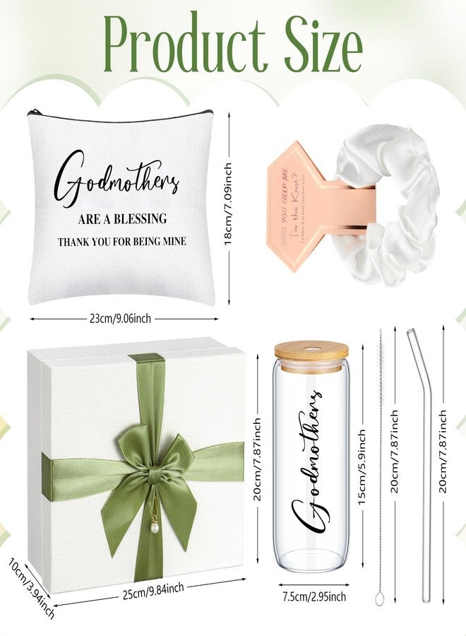 سكايليتي مجموعة هدايا سكايليتي لطلب الزواج من عرابة، تتضمن كوب قهوة سعة 16 أونصة، حقيبة مستحضرات تجميل للعرابة، ربطات شعر بيضاء، علبة هدايا، هدايا عيد الأم للعرابة، هدية مميزة لحفلات الزفاف والمناسبات الأخرى - Image 2