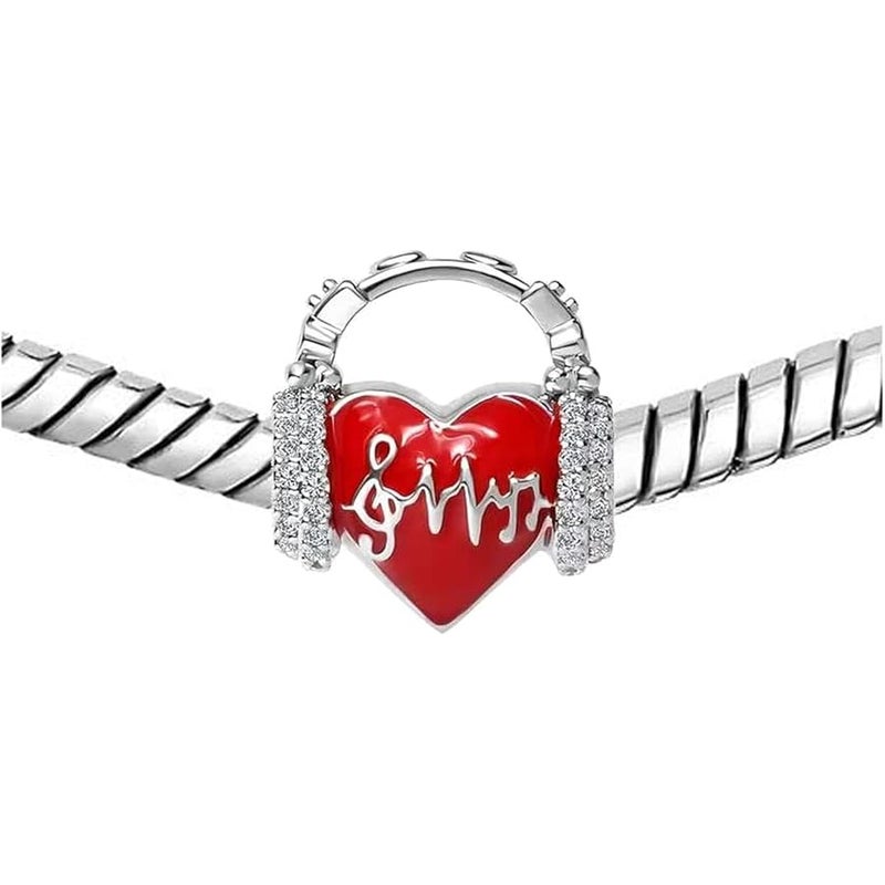 KunBead Crystal Enamel Earphone Birthstone Charms Beads Compatible with Pandora Bracelets - Image 3