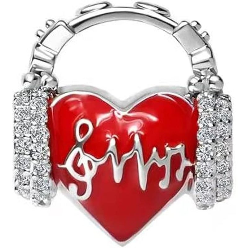 KunBead Crystal Enamel Earphone Birthstone Charms Beads Compatible with Pandora Bracelets - Image 2