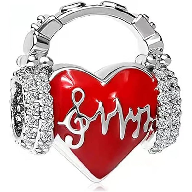 KunBead Crystal Enamel Earphone Birthstone Charms Beads Compatible with Pandora Bracelets - Image 1