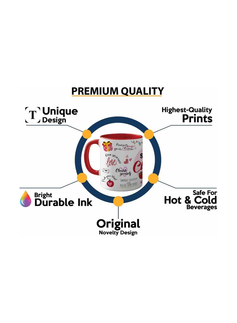 PRINTSHOP4ME Christmas Red Two-Tone Ceramic Mug–11Oz Festive Coffee Cup With Red Handle Holiday Themed Mug For Morning,Office Parties And Winter Celebrations - Image 3