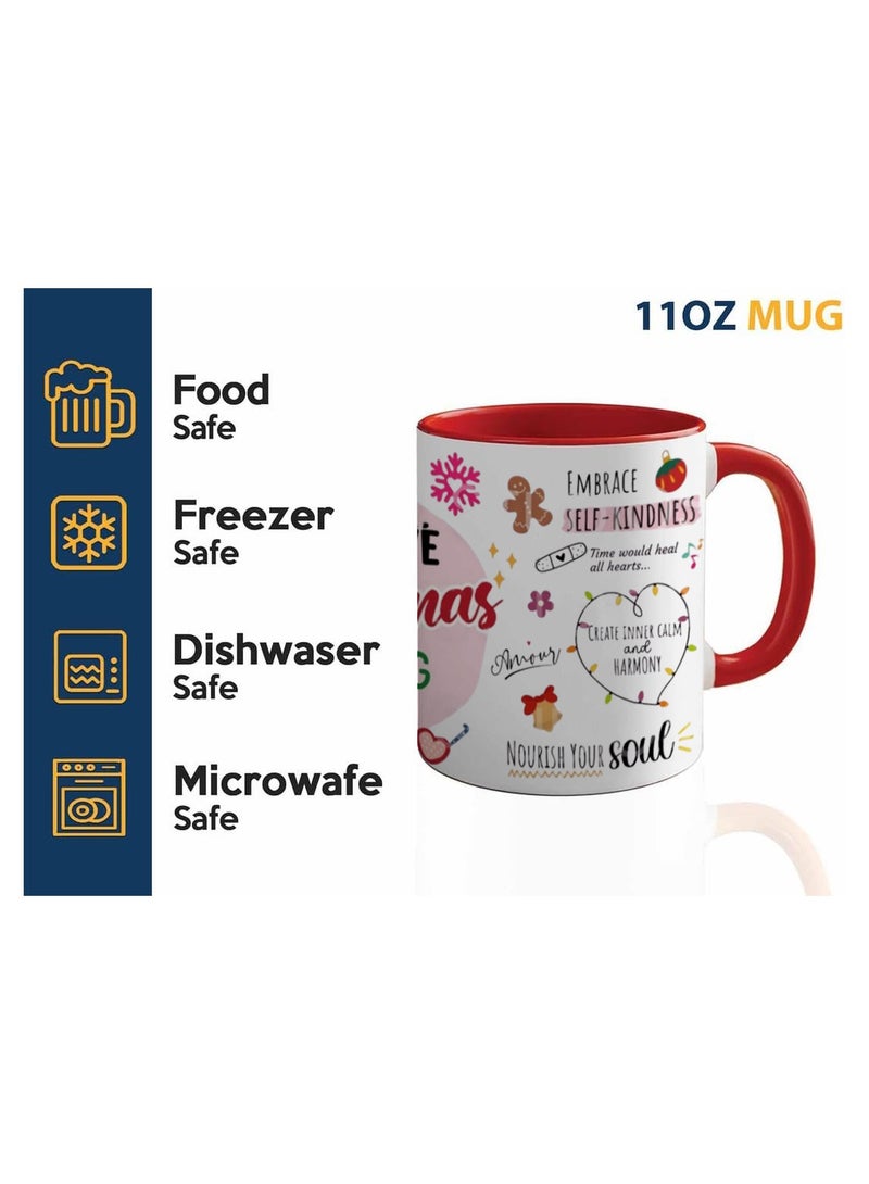 PRINTSHOP4ME Christmas Red Two-Tone Ceramic Mug–11Oz Festive Coffee Cup With Red Handle Holiday Themed Mug For Morning,Office Parties And Winter Celebrations - Image 4