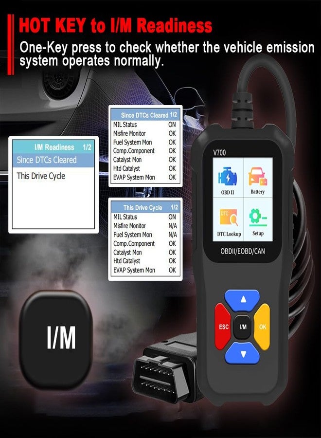 iKiKin Car Code Scanner, OBD2 Car Code Reader V700 Check Engine Light Fault Code Reader Scanner CAN Automotive Diagnostic Tool for OBDII Cars Since 1996 - Image 5