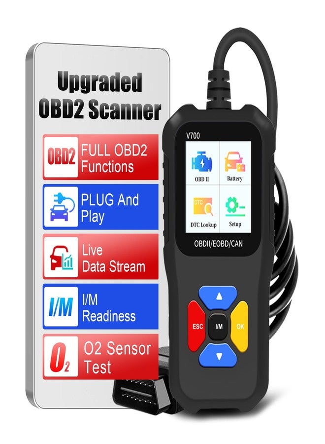 iKiKin Car Code Scanner, OBD2 Car Code Reader V700 Check Engine Light Fault Code Reader Scanner CAN Automotive Diagnostic Tool for OBDII Cars Since 1996 - Image 1