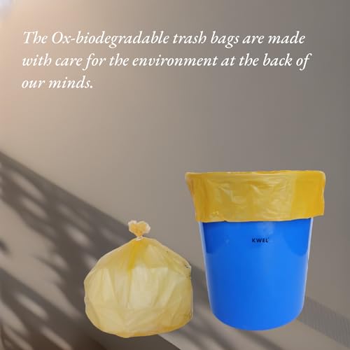 KWEL Plastic Disposable Garbage Bags/Dustbin Covers Medium (19" x 21") Yellow, 3 Packs of 30 Pieces - 90 Bags - Image 3