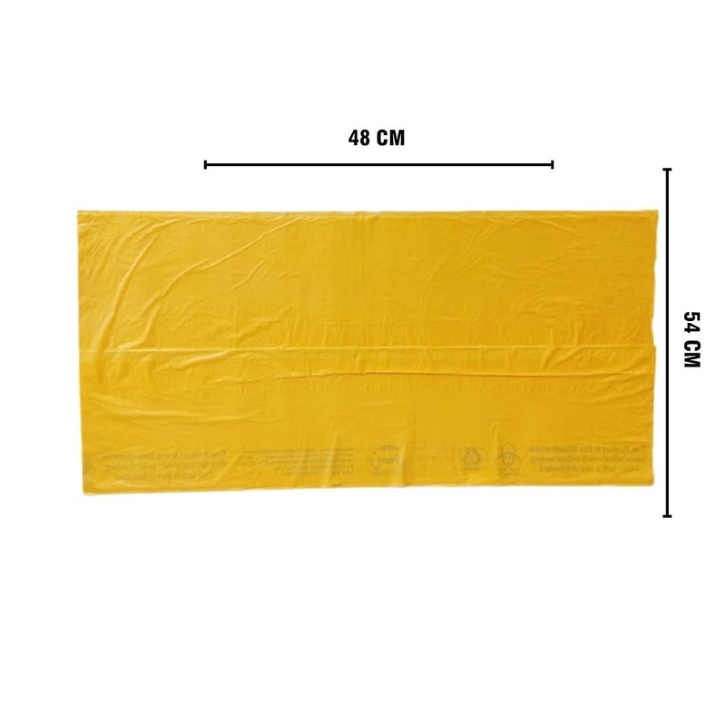 KWEL Plastic Disposable Garbage Bags/Dustbin Covers Medium (19" x 21") Yellow, 3 Packs of 30 Pieces - 90 Bags - Image 5