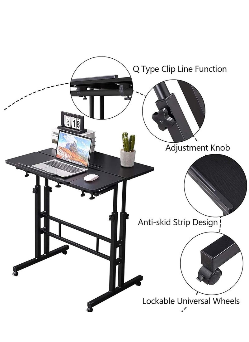 Generic - Mobile Standing Desk, Height Adjustable Sit Stand Mobile Laptop Computer Tablet, Home Office Desk with Wheels for Computer Workstation, stand table - Image 1