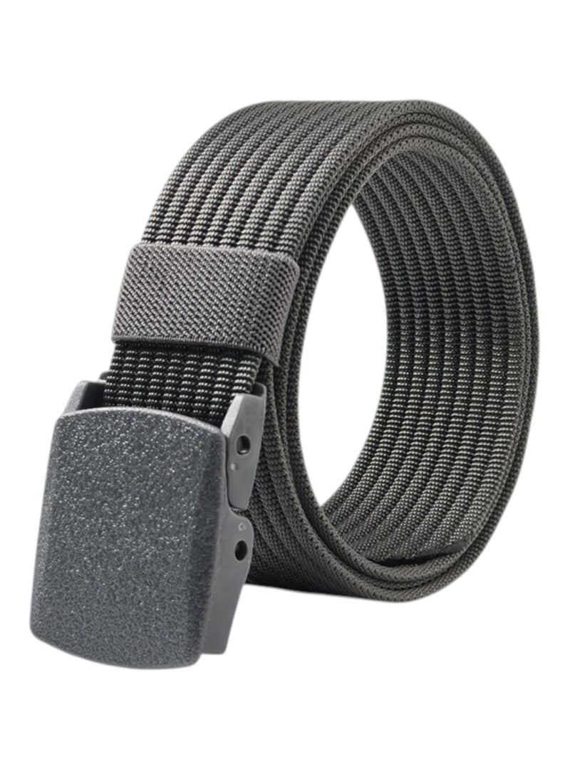 HASTE Nylon Woven Belt - Metal Free Plastic Buckle 3.8cm - 120cm - Grey - Image 1