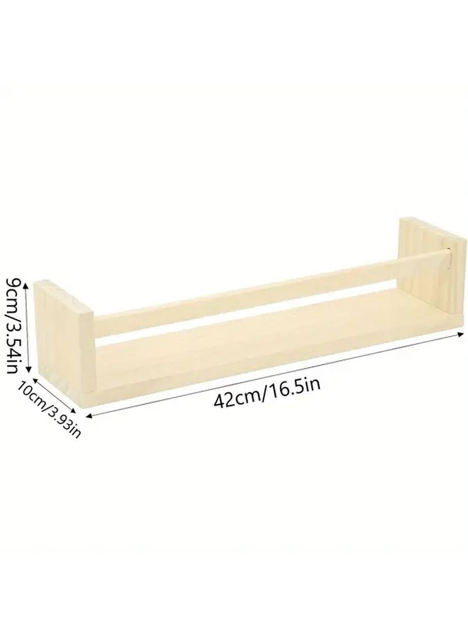 Natural Wood Floating Wall Shelves Set of 3 Classic Rustic Style Wall Mounted Storage for Bathroom Kitchen Bedroom Office Space Saving Home Decor Organizer Quality Craftsmanship - Image 3