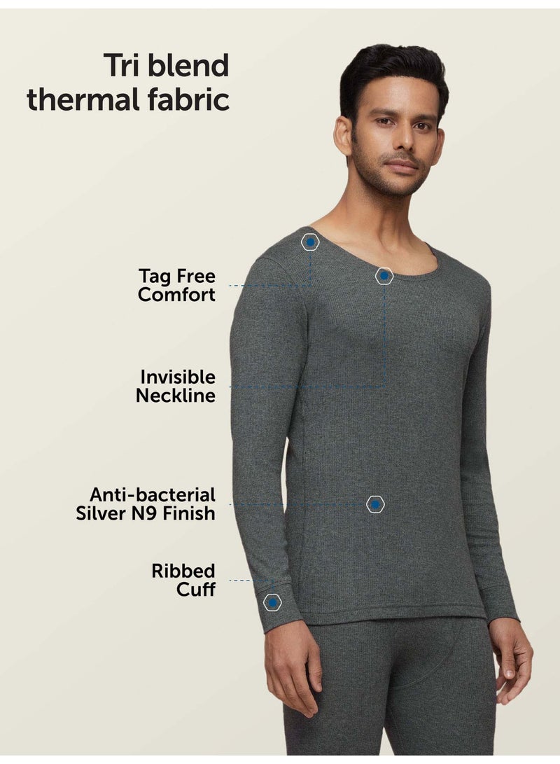 اكس واي اكس اكس ملابس داخلية حرارية فائقة النعومة بأكمام طويلة من القطن الغني IntelliHeat للرجال (الجزء العلوي فقط) - Image 4