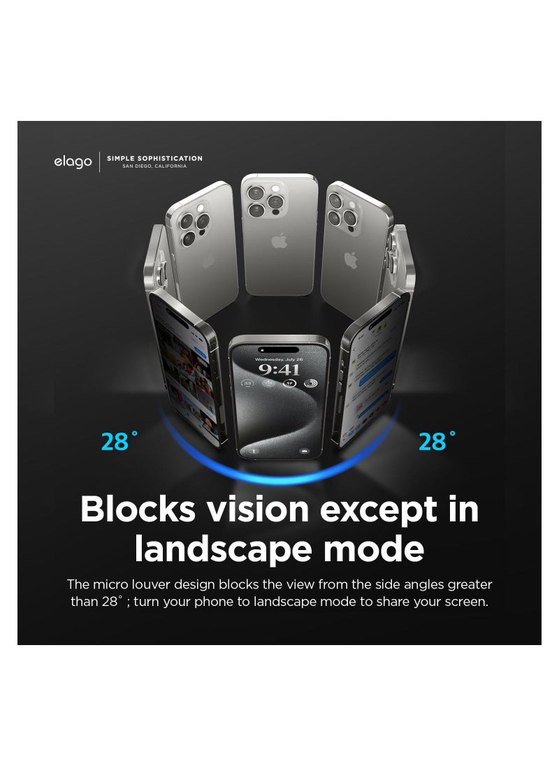 Raxoom PRIVACY Tempered Glass for iPhone 15 PRO (2023) Screen Protector - [28degree 1 PACK] - Image 3